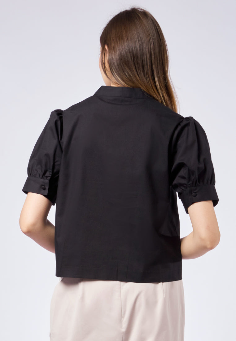 Short Balloon Sleeve Blouse