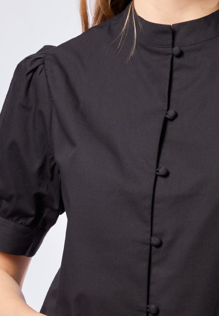 Short Balloon Sleeve Blouse