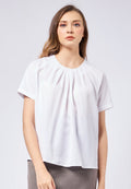 Pleated Short Sleeve Blouse