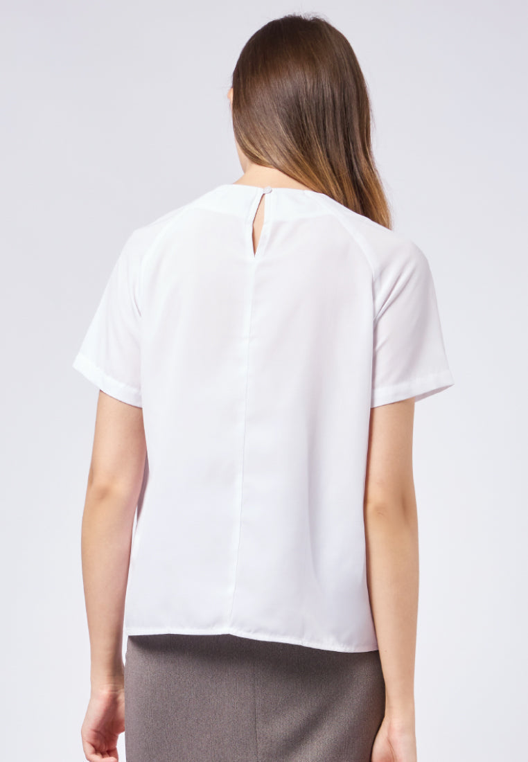 Pleated Short Sleeve Blouse