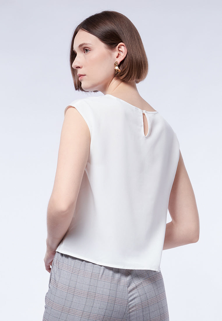 Twisted Front Sleeveless Blouse