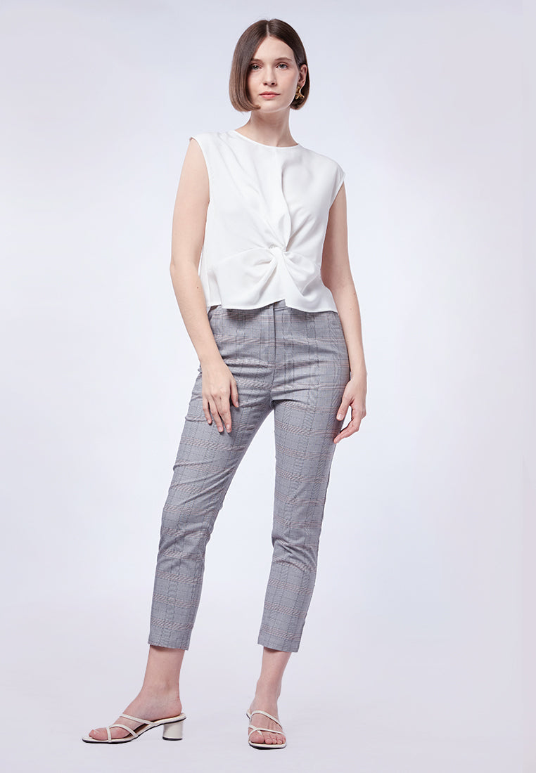 Twisted Front Sleeveless Blouse