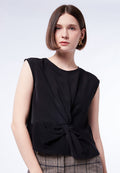 Twisted Front Sleeveless Blouse