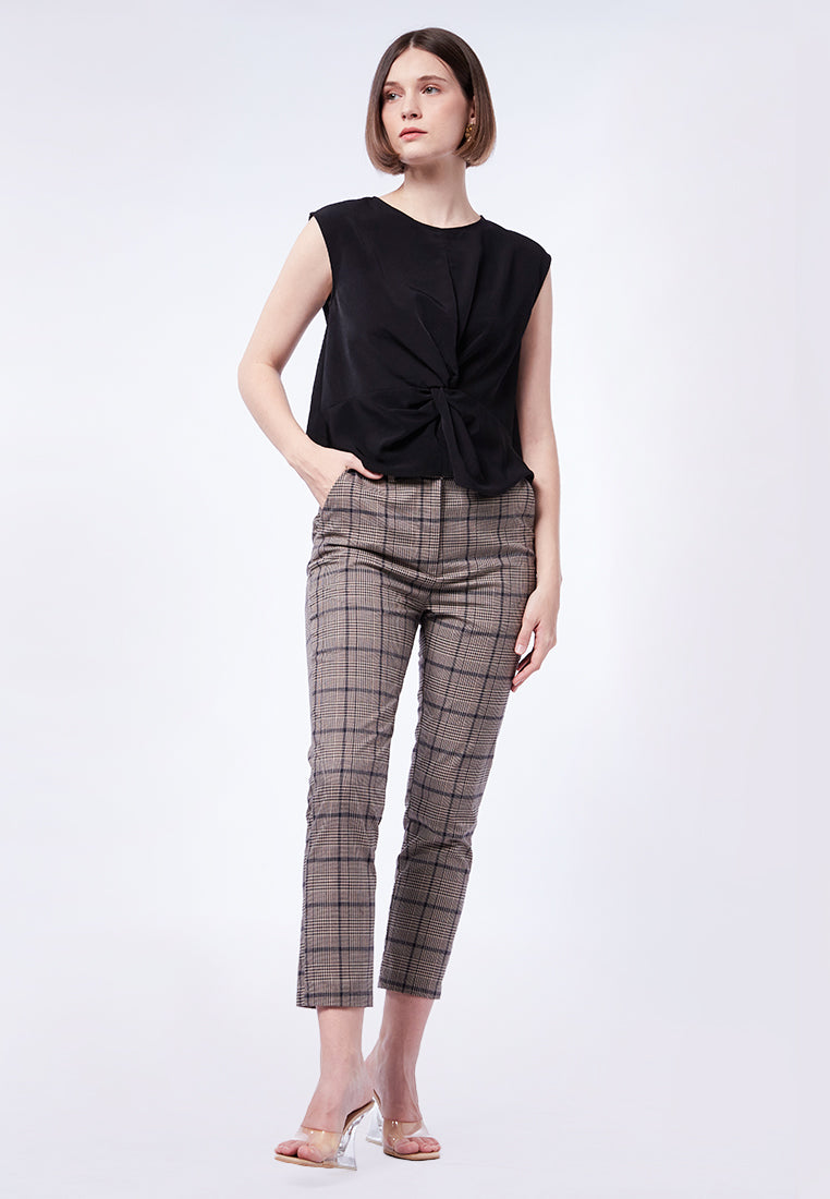 Twisted Front Sleeveless Blouse