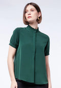 High Neck Puff Sleeve Blouse