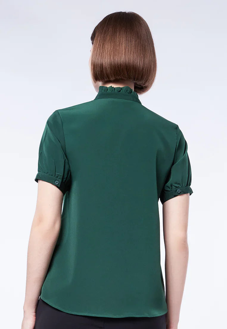 High Neck Puff Sleeve Blouse