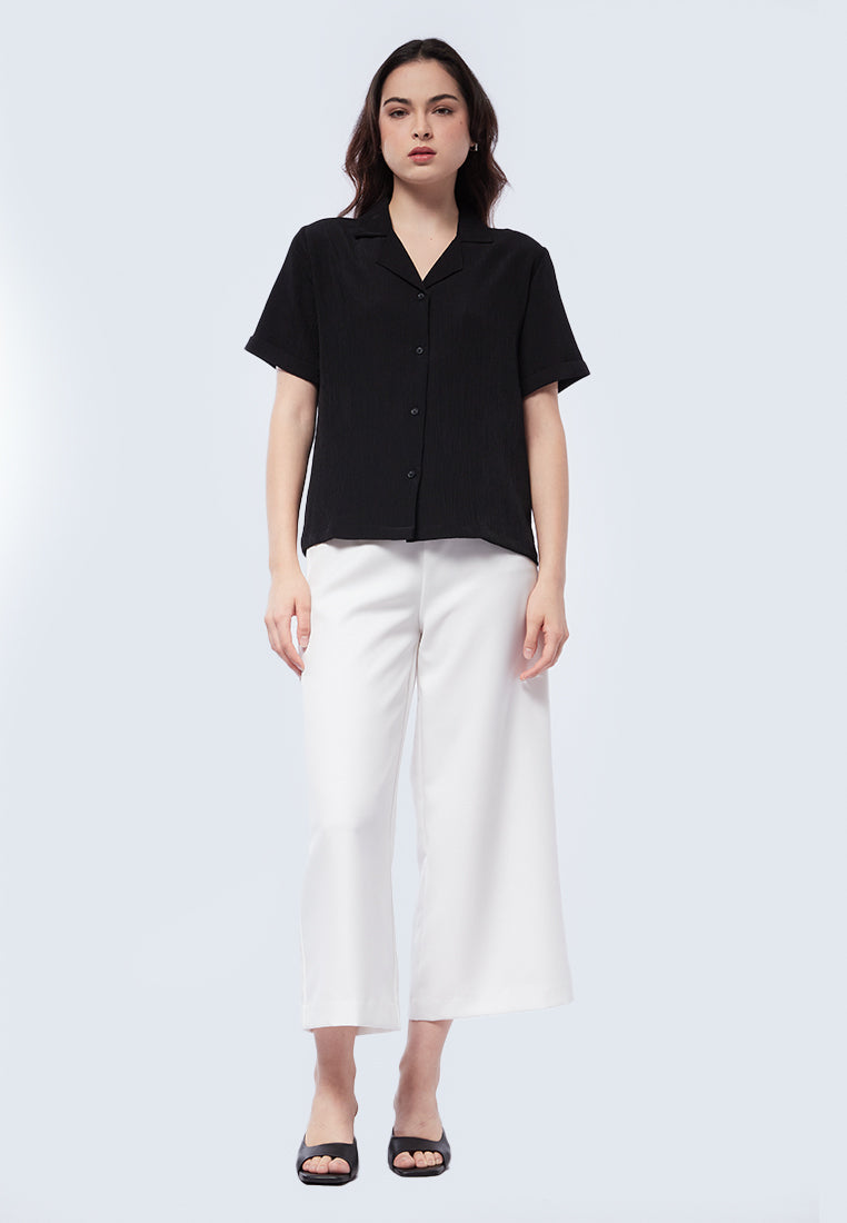 Crinkle Short Sleeve Blouse
