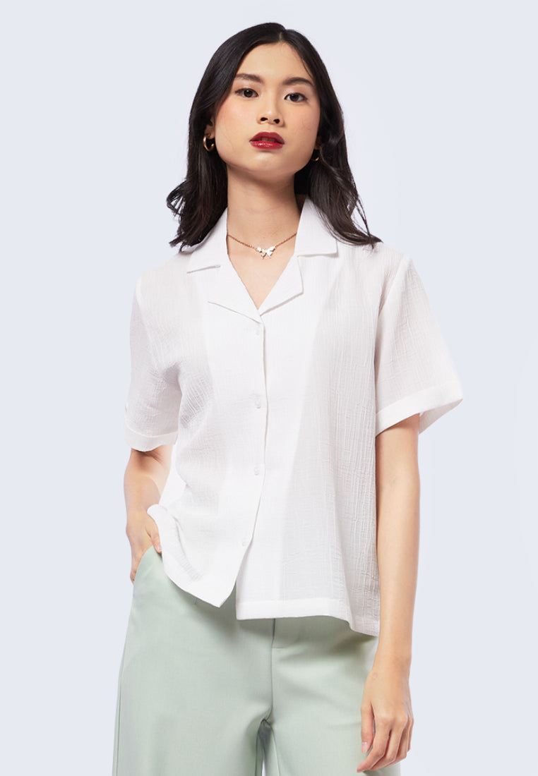 Short Sleeve Crinkle Blouse
