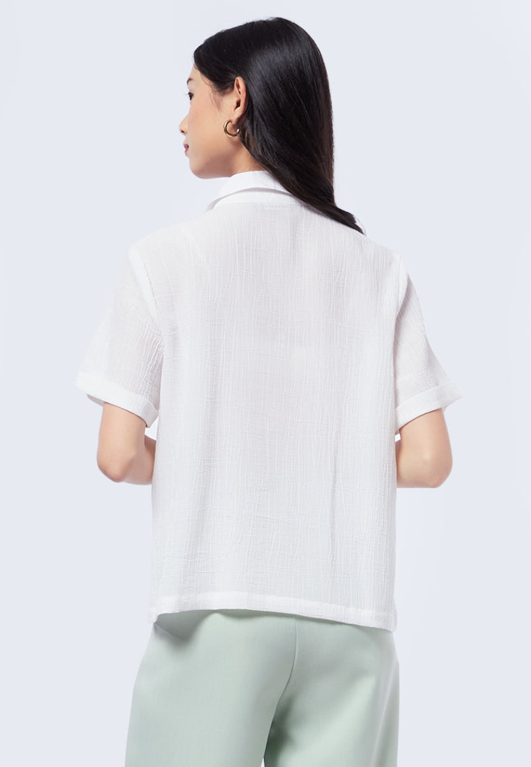 Short Sleeve Crinkle Blouse