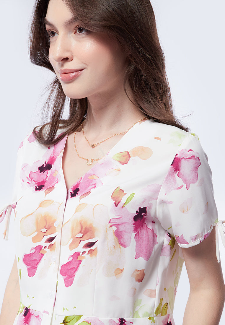 V-Neck Peplum Blouse