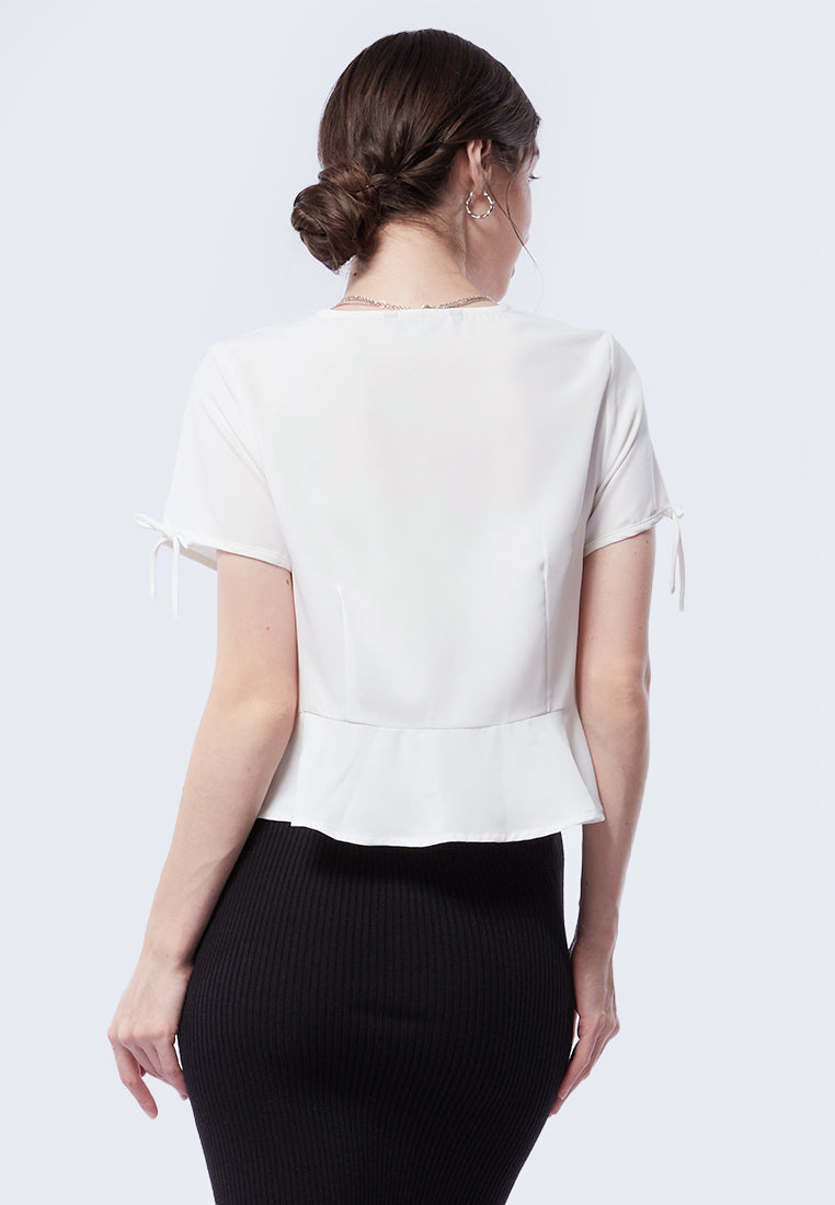 V-Neck Peplum Blouse