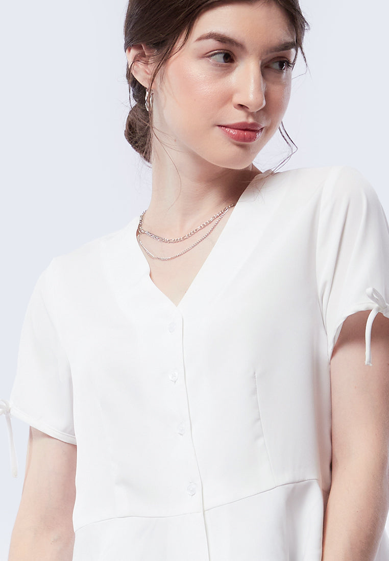V-Neck Peplum Blouse