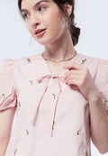 Embroidered Puff Sleeve Blouse