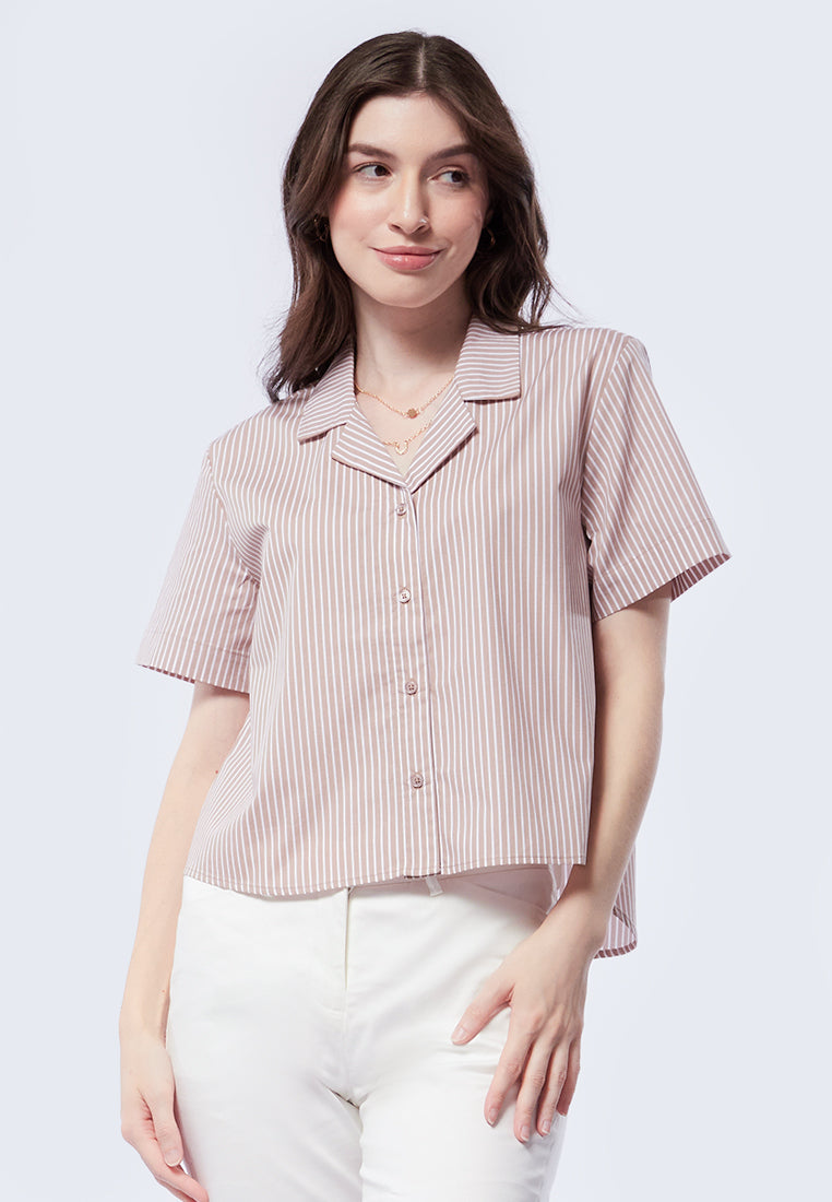 Printed Short Sleeve Blouse