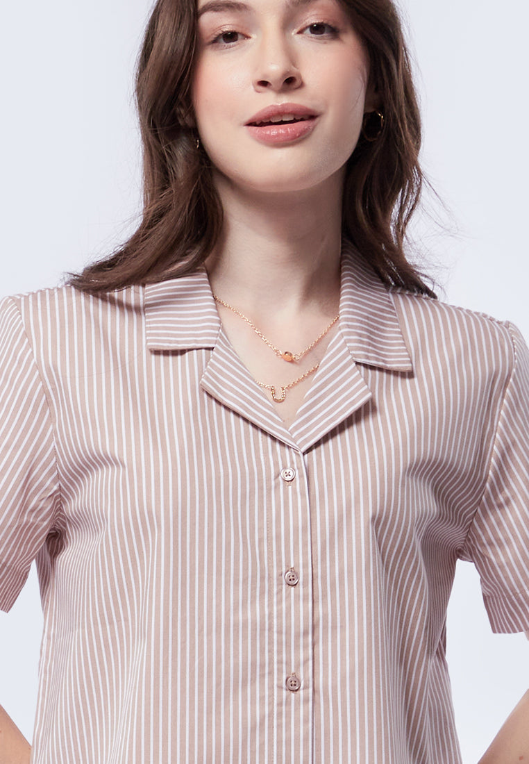 Printed Short Sleeve Blouse