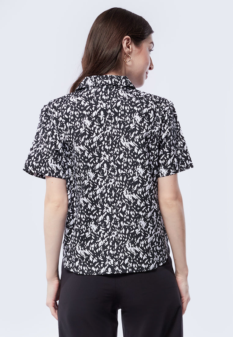 Printed Short Sleeve Blouse