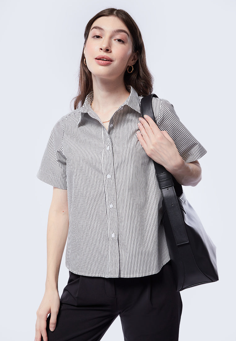 Short Sleeve Stripes Shirt
