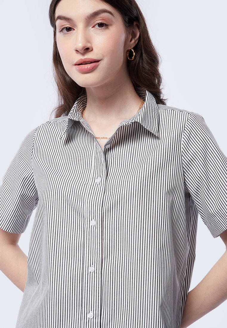 Short Sleeve Stripes Shirt