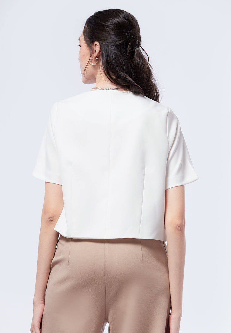 Buttoned Boxy Crop Top