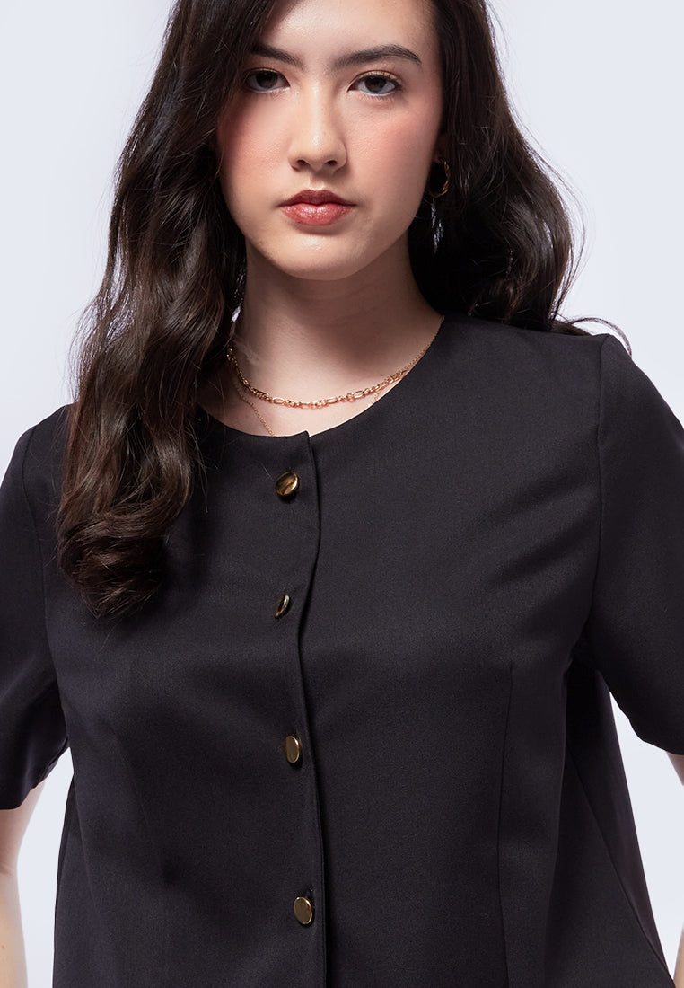 Buttoned Boxy Crop Top
