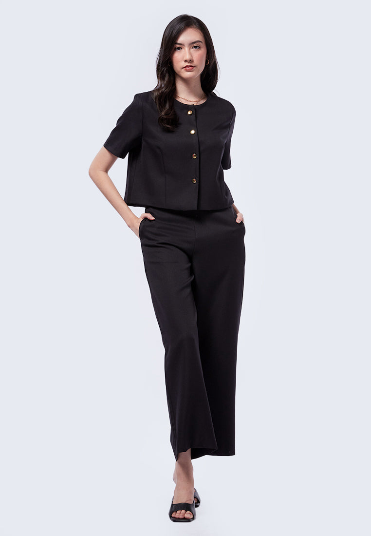 Buttoned Boxy Crop Top