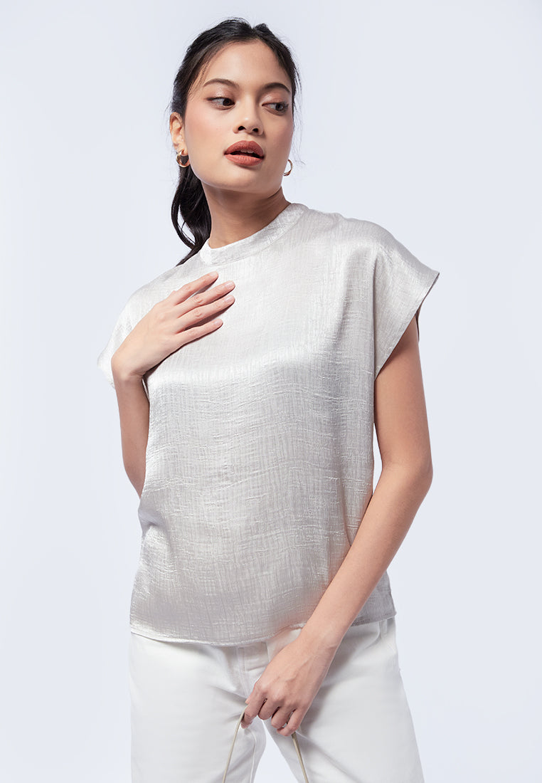 Crew Neck Short Sleeve Blouse