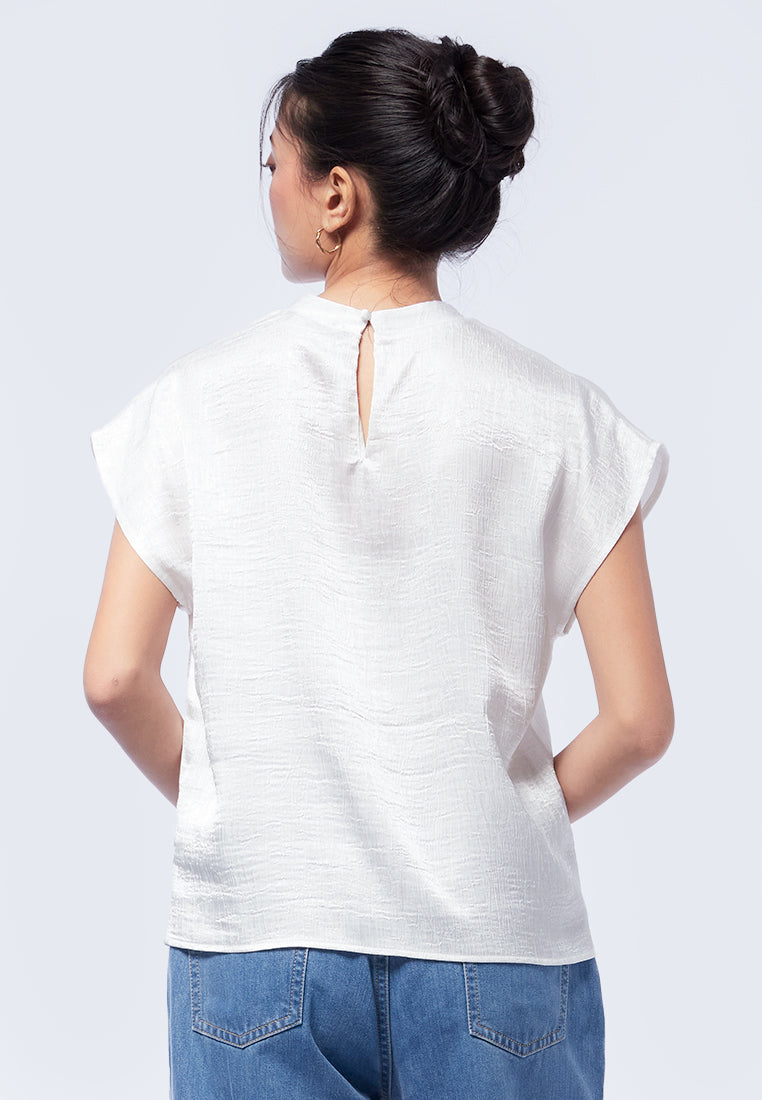 Crew Neck Short Sleeve Blouse