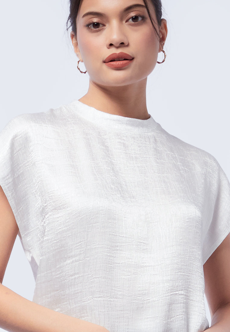 Crew Neck Short Sleeve Blouse
