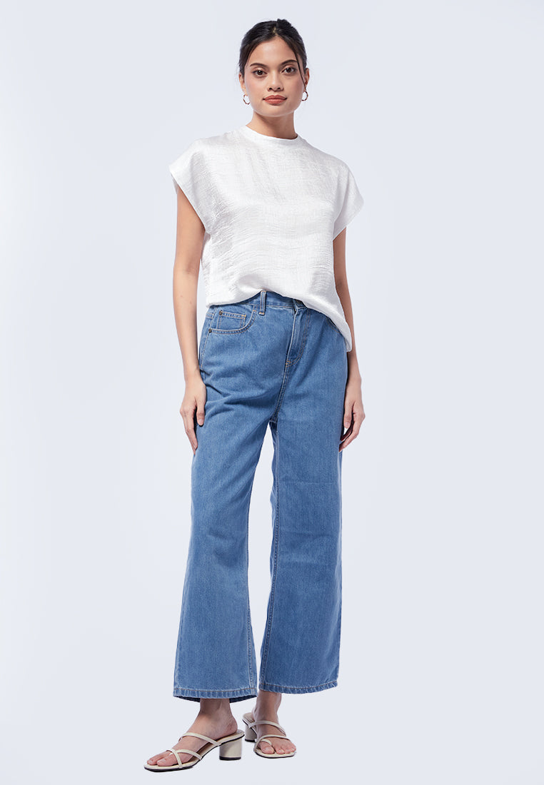 Crew Neck Short Sleeve Blouse