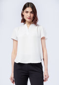 V-Neck Gathered Blouse
