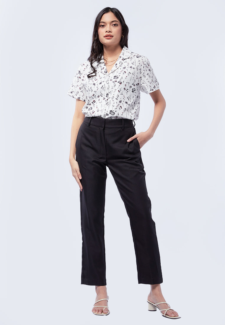 Printed Short Sleeve Blouse