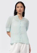 V-Neck Short Sleeve Blouse