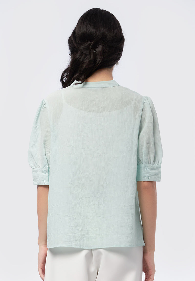 V-Neck Short Sleeve Blouse