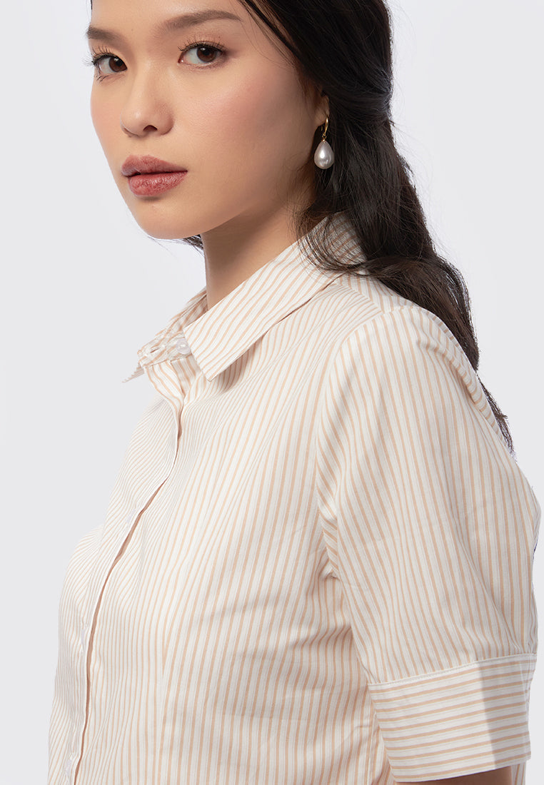 Short Sleeve Stripe Blouse