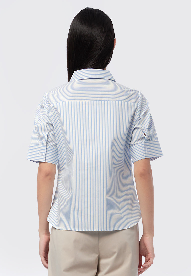 Short Sleeve Stripe Blouse