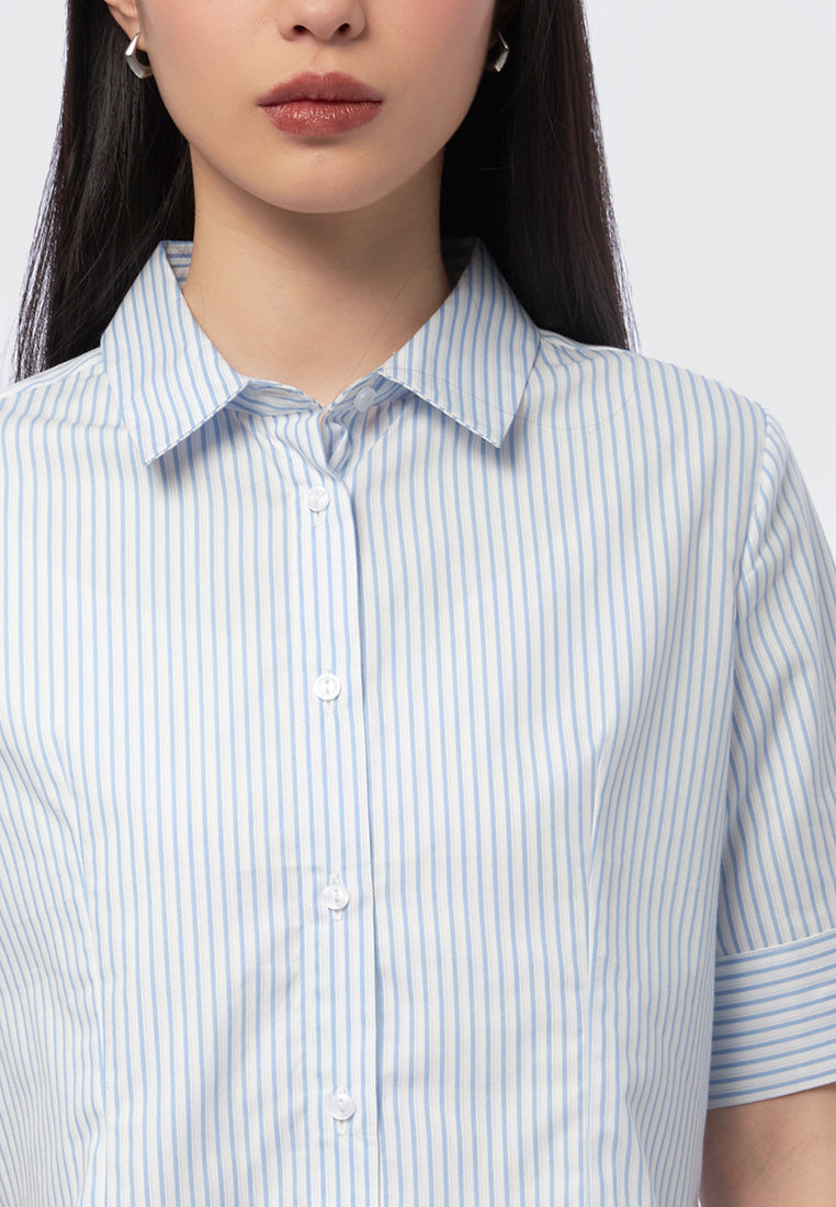 Short Sleeve Stripe Blouse