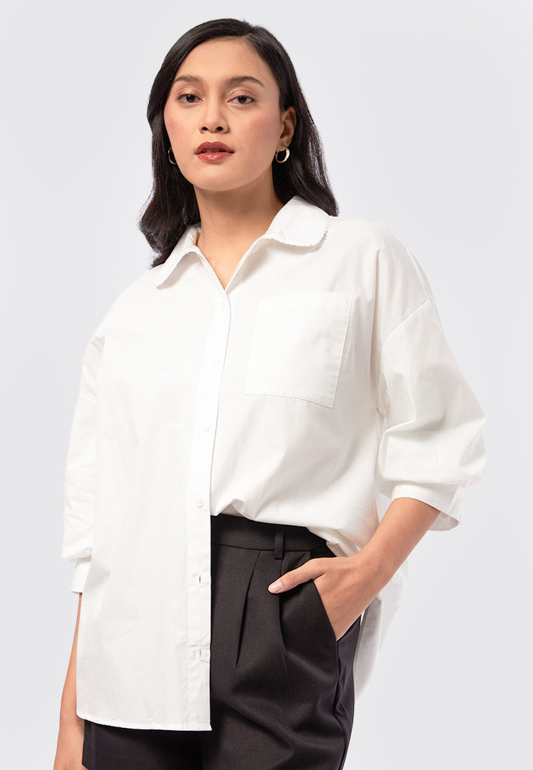 Oversized Balloon Sleeves Blouse Off White