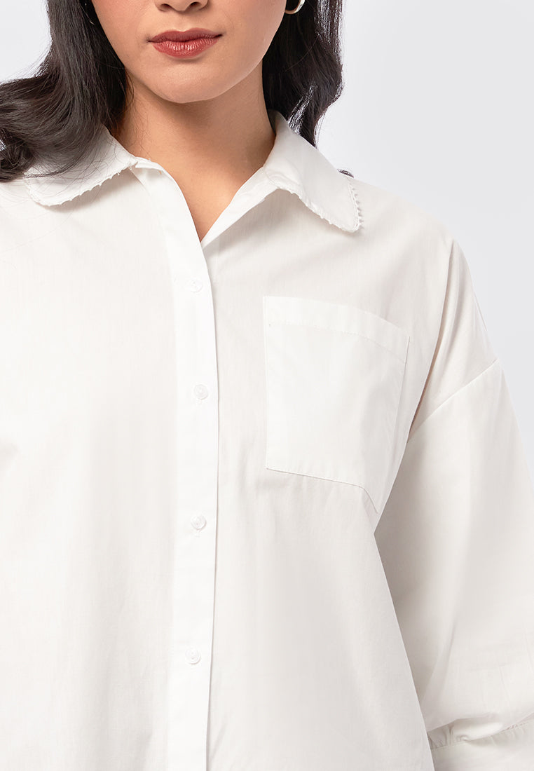 Oversized Balloon Sleeves Blouse Off White