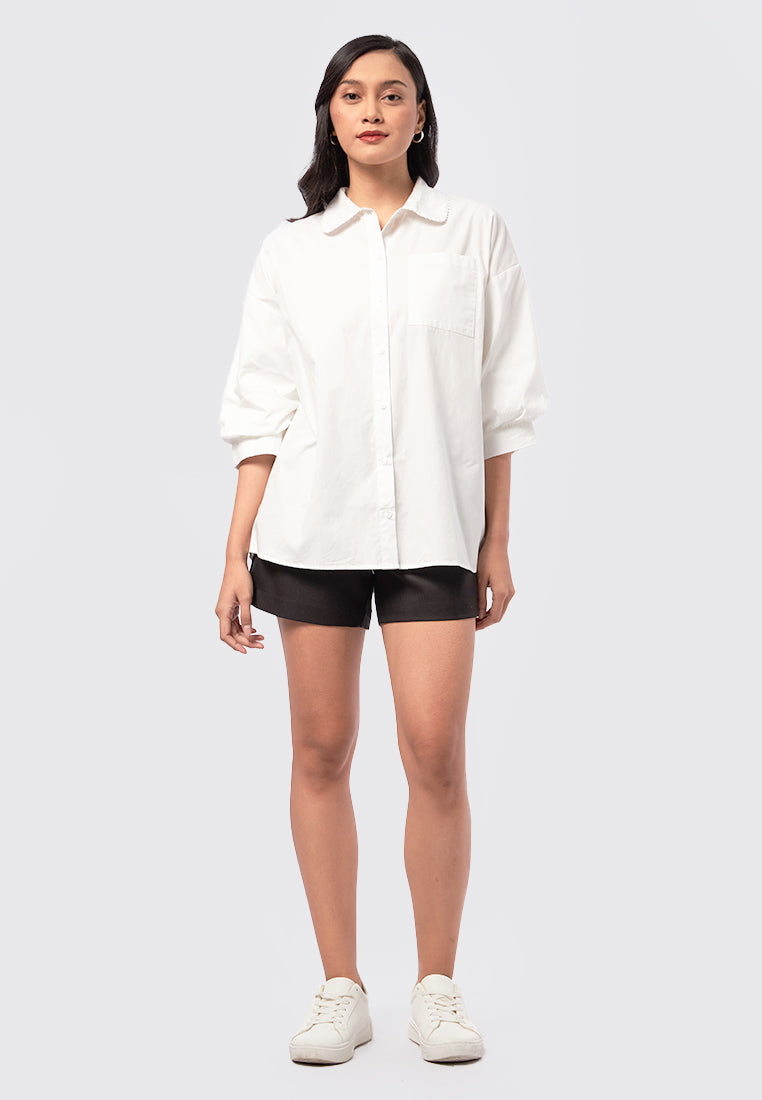 Oversized Balloon Sleeves Blouse Off White