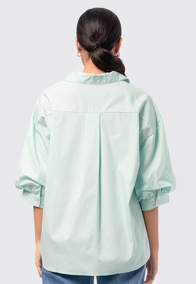 Oversized Balloon Sleeves Blouse Mint