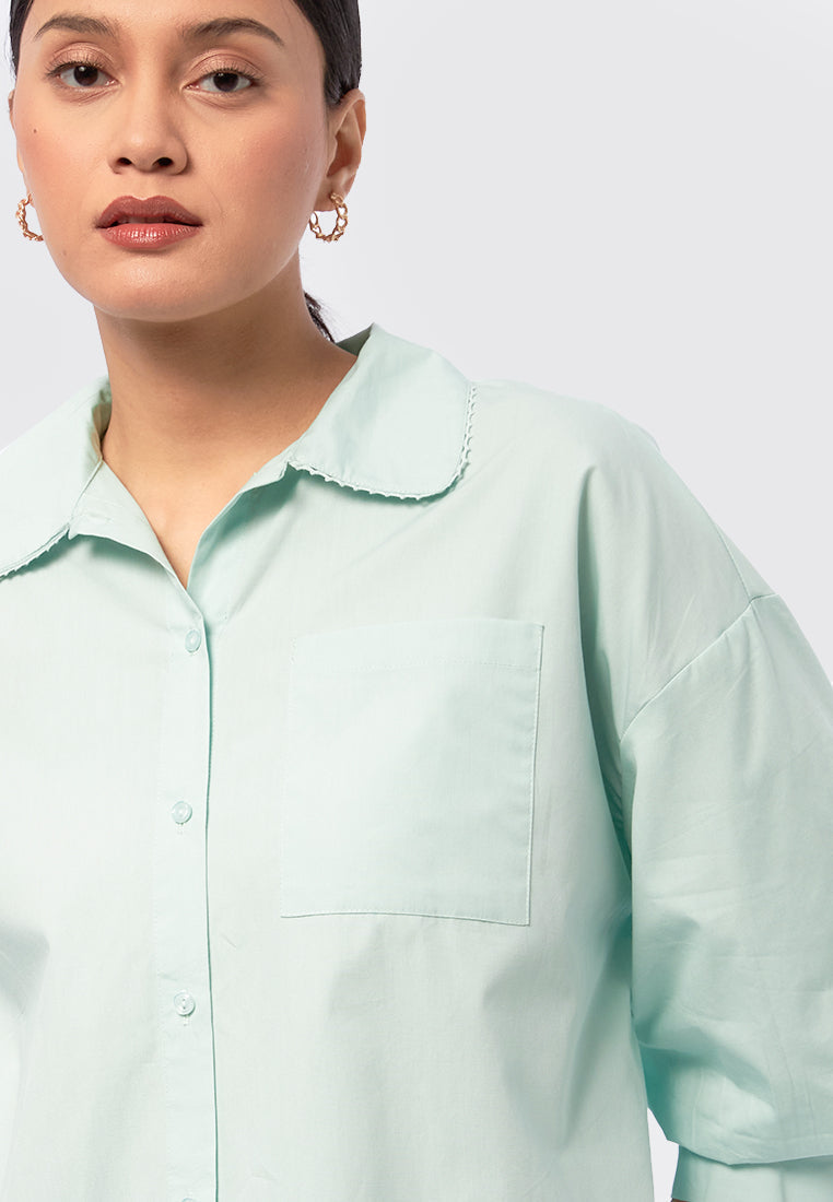 Oversized Balloon Sleeves Blouse Mint