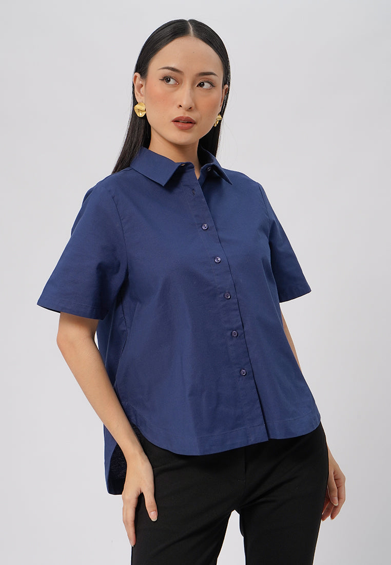 Short Sleeve Oxford Shirt Navy