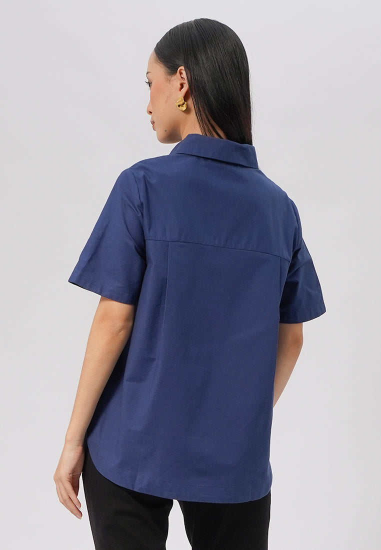 Short Sleeve Oxford Shirt Navy
