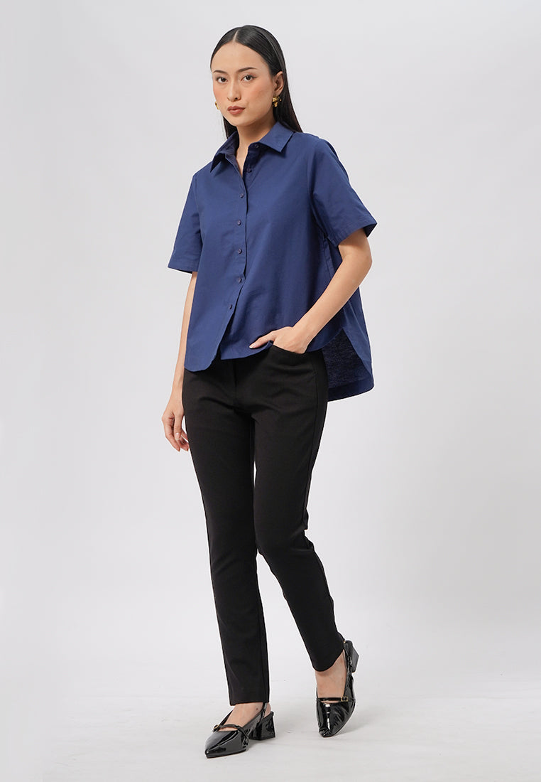 Short Sleeve Oxford Shirt Navy