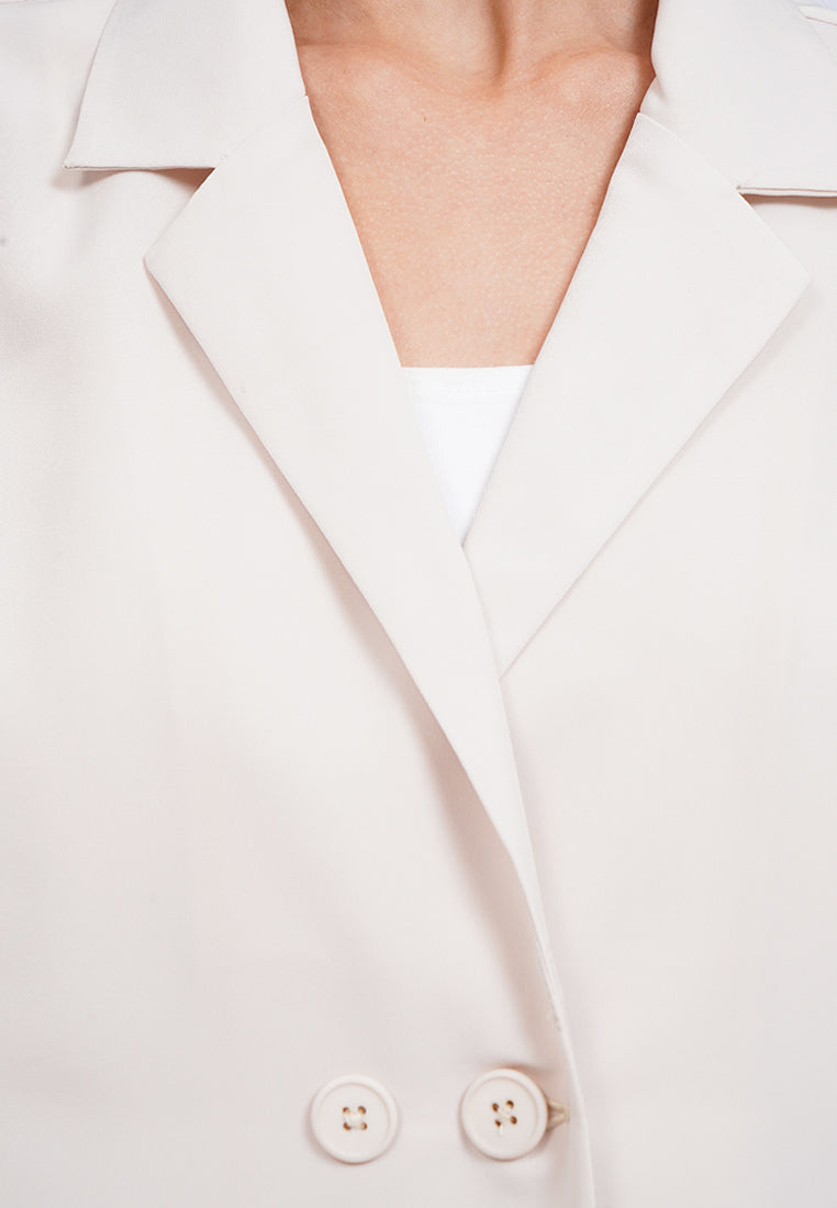 Double Breasted Short Sleeve Blouse