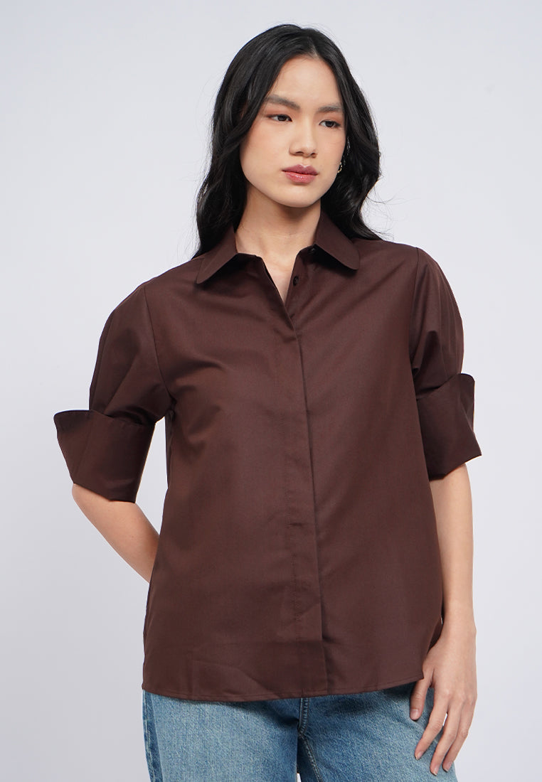Folded Short Sleeves Shirt