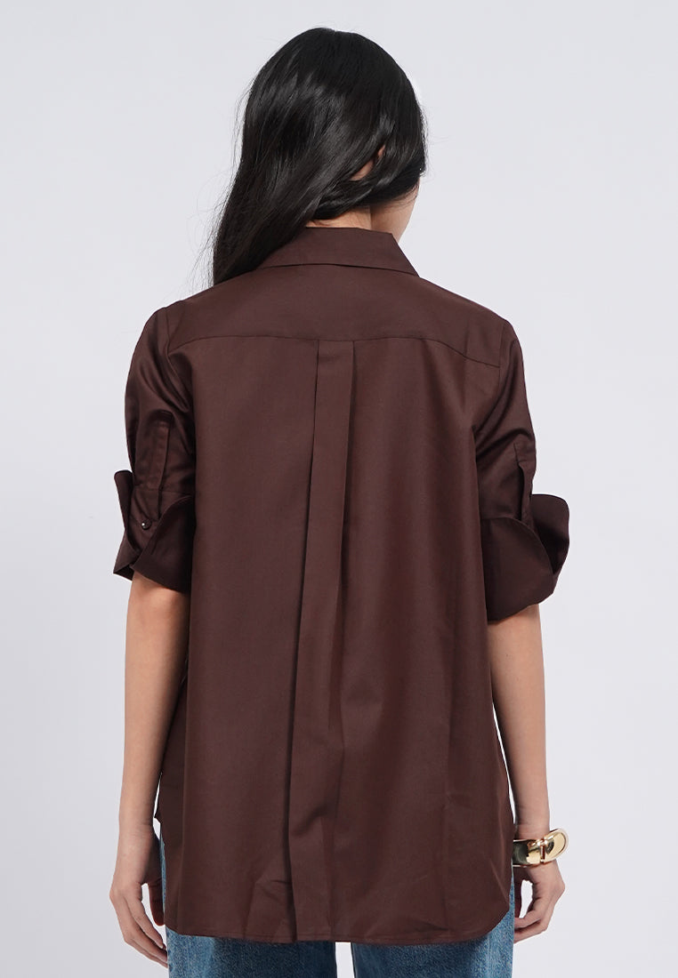 Folded Short Sleeves Shirt