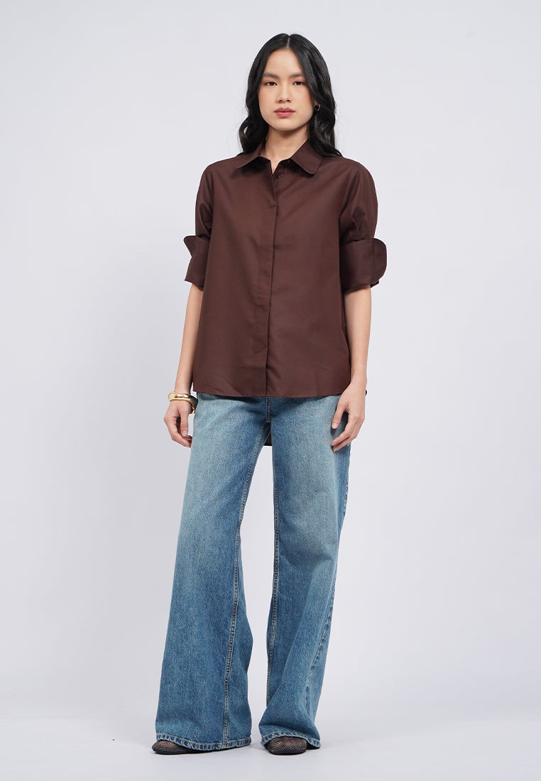 Folded Short Sleeves Shirt