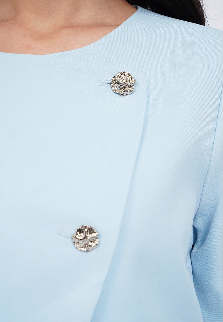Asymmetric Short Sleeve Blouse
