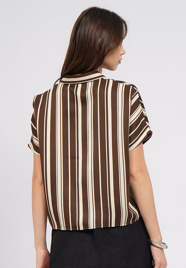 Printed Short Sleeve Blouse